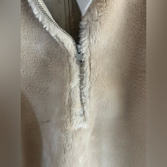 Jason Wu new with tags faux fur quarter zip pullover in light beige size small - Picture 2 of 7